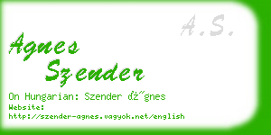 agnes szender business card